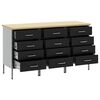 vidaXL Work Cabinet with Drawer 3 pcs Black and Grey 75 x 45 x 85 cm