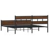 vidaXL Metal Bed Frame without Mattress Brown Oak 193x203 cm