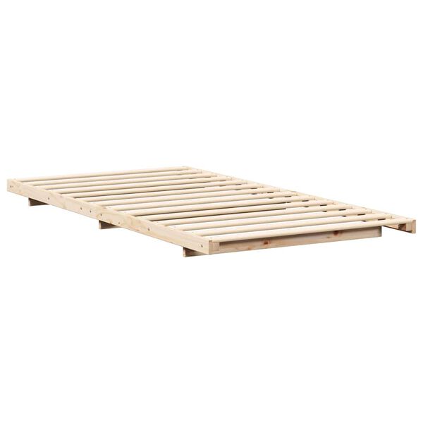 vidaXL Floor Bed Frame Brown 90 x 200 cm Solid pine wood