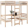 vidaXL Loft Bed Frame with Desk and Chairs 90x200cm Solid Wood Pine