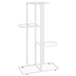 vidaXL 4-Floor Flower Stand 43x22x76 cm White Metal