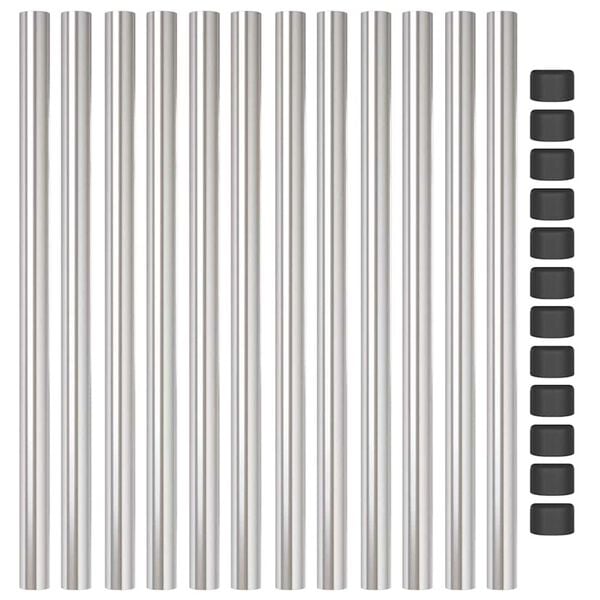 vidaXL Fence Posts 12 pcs Silver 50 cm Powder-coated steel
