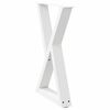 vidaXL Dining Table Legs 2 pcs White 50x(72-73.3) cm Steel