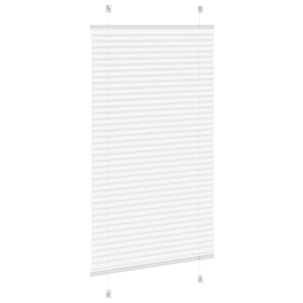vidaXL Pleated Blind White 70x150 cm Fabric Width 69.4 cm Polyester