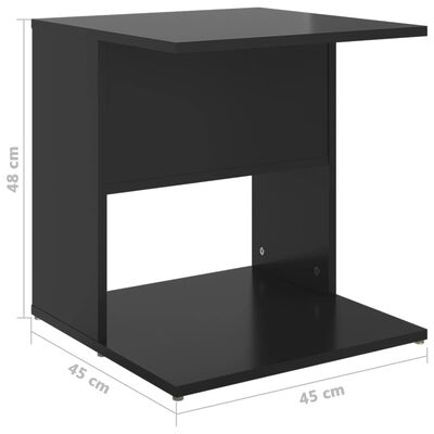 vidaXL Side Table High Gloss Black 45x45x48 cm Engineered Wood