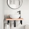 vidaXL Basin Shelf Wall Mounted Steel and Solid Wood Beech
