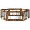 vidaXL Dog Gate with Stands 6 pcs Smoked Oak 100 x 60 cm