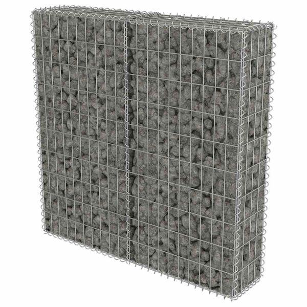 vidaXL Gabion Wall with Covers Galvanised Steel 100x20x100 cm