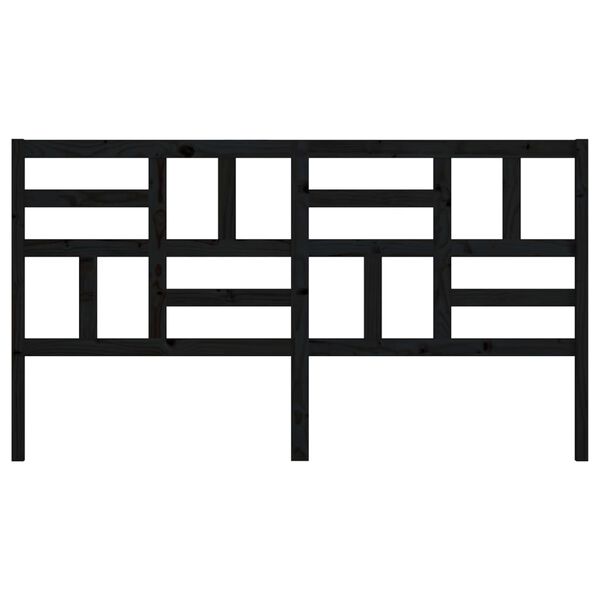 vidaXL Bed Headboard Black 186x4x104 cm Solid Wood Pine