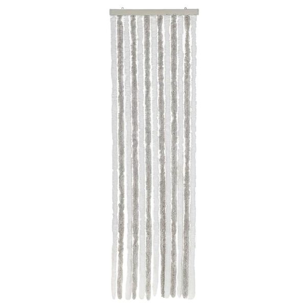 vidaXL Fly Curtain Light Grey and White 56x185 cm Chenille