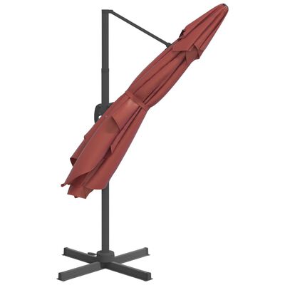 vidaXL Cantilever Umbrella with Aluminium Pole Terracotta 400x300 cm