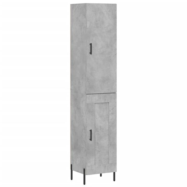 vidaXL Highboard Concrete Grey 34.5x34x180 cm Engineered Wood