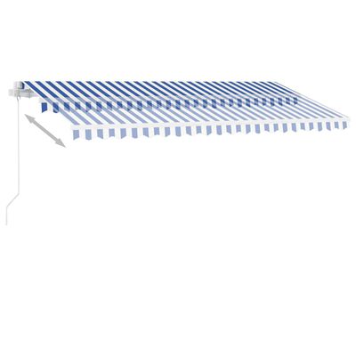 vidaXL Freestanding Manual Retractable Awning 450x300 cm Blue/White