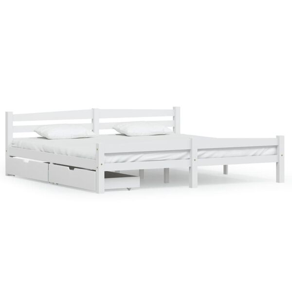 vidaXL Bed Frame without Mattress White Solid Wood Pine 200x200 cm