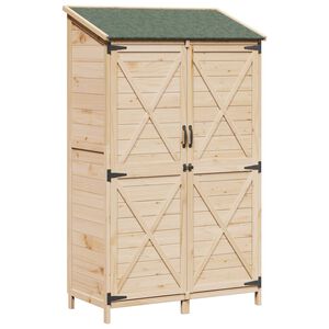 vidaXL Garden Shed Natural 106 x 56 x 176.5 cm Solid Fir Wood