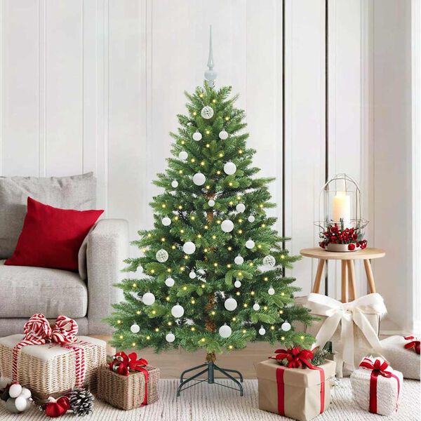 vidaXL Artificial Christmas Tree with 150 LEDs Green 150 cm PE and PVC