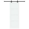 vidaXL Sliding Door White and Black 83 x 232 cm Solid Pine Wood