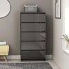 vidaXL Drawer Sideboard High Gloss Grey 60x35x121 cm Engineered Wood
