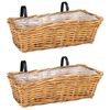 vidaXL Hanging Planter Basket 2 pcs Brown 48 x 22 x 15 cm Lacak Rattan