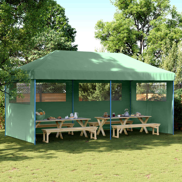 vidaXL Party Tent Folding Green 292 x 580 x 315 cm Oxford Fabric