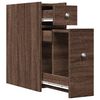 vidaXL Narrow Bathroom Cupboard with Wheels Brown Oak Engineered Wood