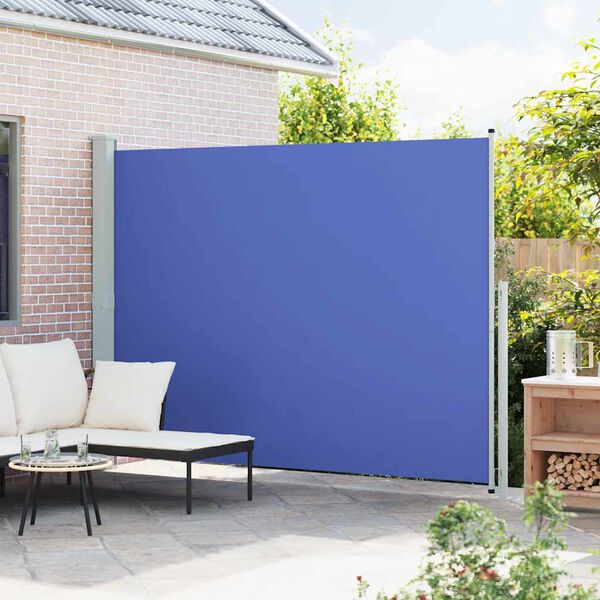 vidaXL Patio Retractable Side Awning 220x300 cm Blue