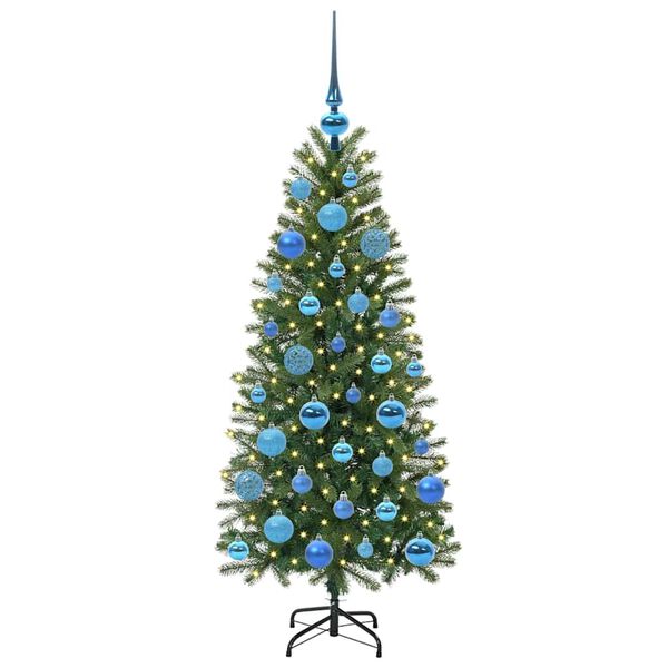vidaXL Artificial Christmas Tree with 150 LEDs Green 120 cm PE and PVC