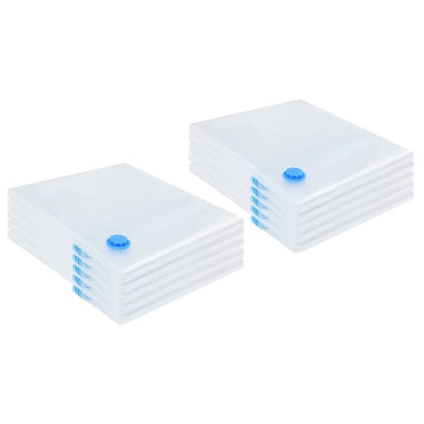 vidaXL Storage Bags 10 pcs Transparent and Blue 100 x 80 cm