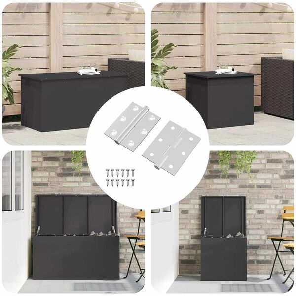 vidaXL Hinge 2 pcs Silver 50 x 38 x 1.3 mm Steel