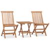 vidaXL 3 Piece Folding Outdoor Dining Set Solid Teak Wood