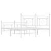 vidaXL Metal Bed Frame without Mattress with Footboard White 140x190cm