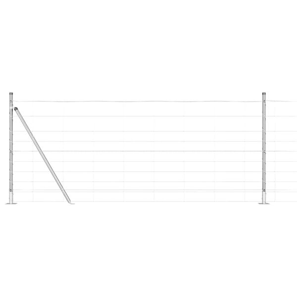 vidaXL Fence Post Galvanized 50 x 1 m Steel