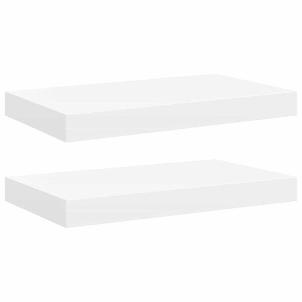 vidaXL Floating Wall Shelves 2 pcs White 40x23x3.8 cm MDF