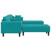 vidaXL Sofa with Cushion 3 pcs Turquoise Velvet