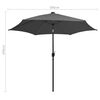 vidaXL Garden Parasol with LED Lights and Aluminium Pole 300 cm Anthracite