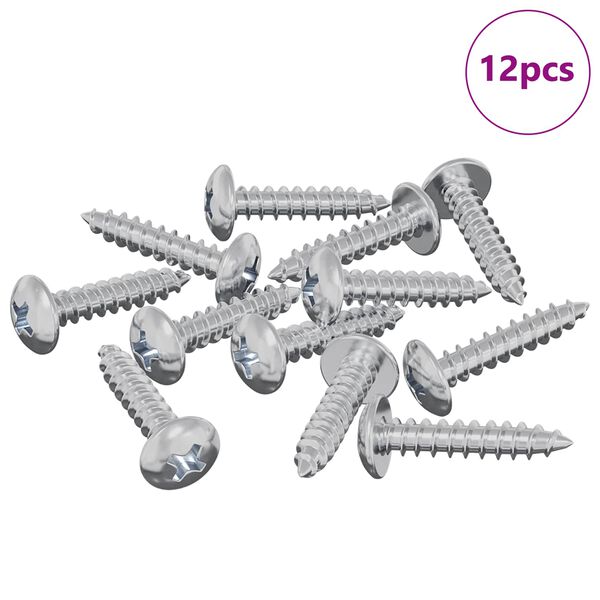 vidaXL Wood Screws 12 pcs Silver M3.5 x 20 mm Steel