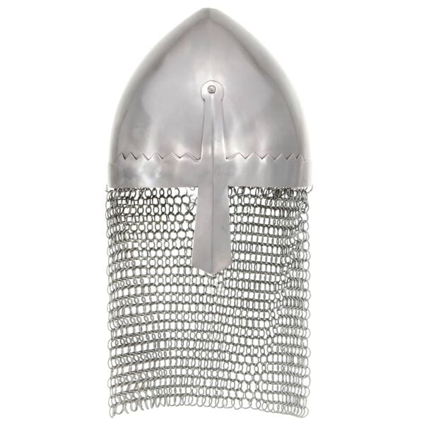 vidaXL Knight Helmet Antique Replica LARP Silver Steel