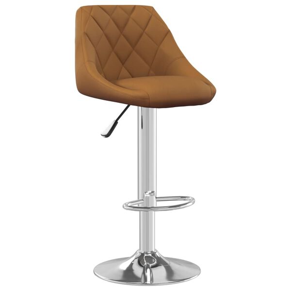 vidaXL Bar Stool 2 pcs Brown Velvet