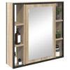 vidaXL Mirror Cabinet Sonoma Oak 60 x 16 x 60 cm Engineered Wood