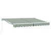 vidaXL Manual Retractable Awning Green and White 3 x 2.5 m