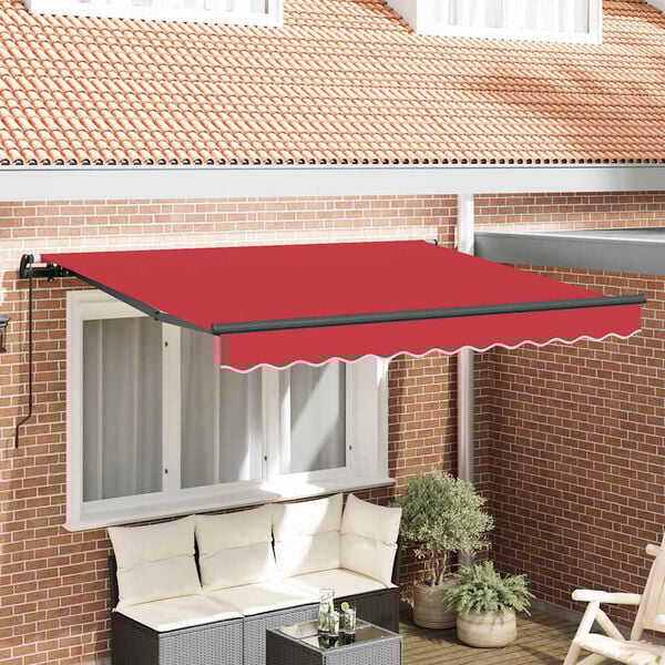 vidaXL Retractable Awning Red 250 x 200 cm Fabric