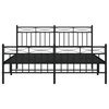 vidaXL Metal Bed Frame without Mattress with Footboard Black 160x200cm