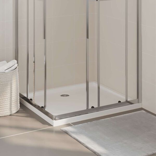 vidaXL Rectangular ABS Shower Base Tray White 80x90 cm