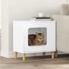 vidaXL Cat House Gloss White 51 x 30 x 52 cm Engineered Wood