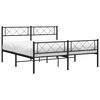 vidaXL Metal Bed Frame without Mattress with Footboard Black 120x190cm