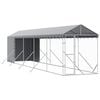 vidaXL Outdoor Dog Kennel with Roof Silver 2x10x2.5 m Galvanised Steel