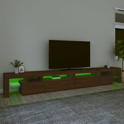 vidaXL TV Cabinet with LED Lights Brown Oak 290x36.5x40 cm