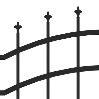 vidaXL Garden Fence with Spear Top Black 190 cm Powder-coated Steel
