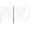 vidaXL Chainlink Fence with Post 25 x 1.2 m PVC-Coated Steel Grey Mesh