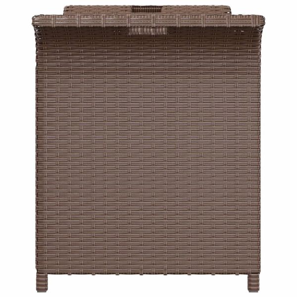 vidaXL Garden Bench with Cushion Brown 116x46x57 cm Poly Rattan